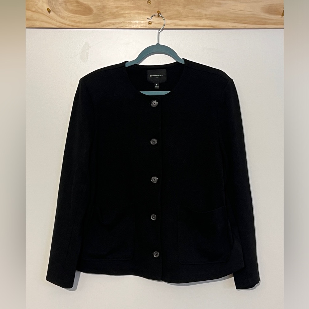 Banana Republic Cardigan Button Business‎ Casual Women Size Large Black